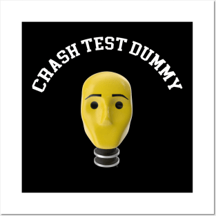 Crash Test Dummy Yellow Head with Safety Mark Background Posters and Art